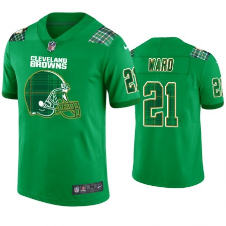 Tröjor Cleveland Browns Denzel Ward 21 Kelly gröna St. Patricks Day - Män Tröjor Cleveland Browns Denzel Ward 21 Kelly gröna St. Patricks Day - Män